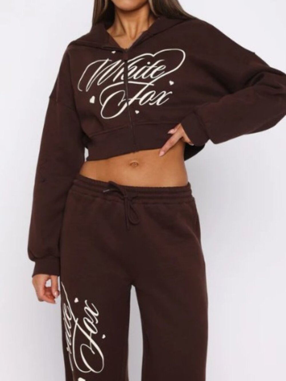 White Fox Love You Regardless 2PC Hoodie & Wide Leg Sweatpants